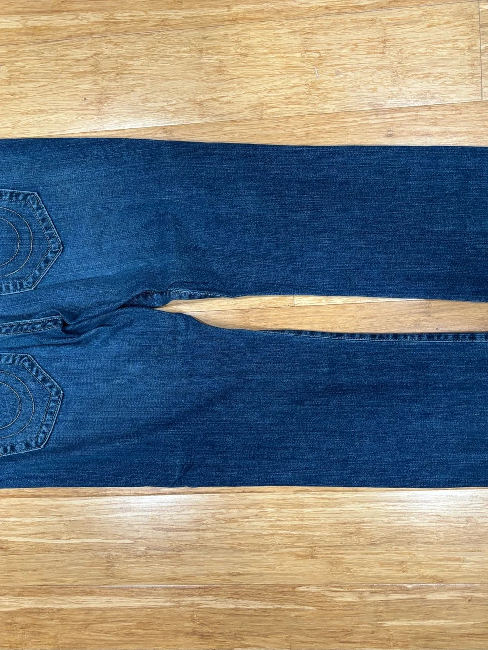 Men’s True Religion Boot Cut Jeans in Dark Blue Wash